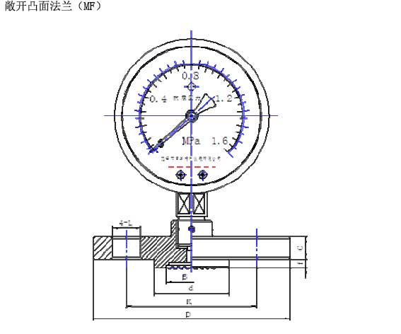 YM-MF型隔膜壓力表外形圖